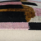 Canvello Pink Brown Handmade 16x16 Silk Velvet Pillow, Organic Veg Dyed, Down/Feather Filled Canvello