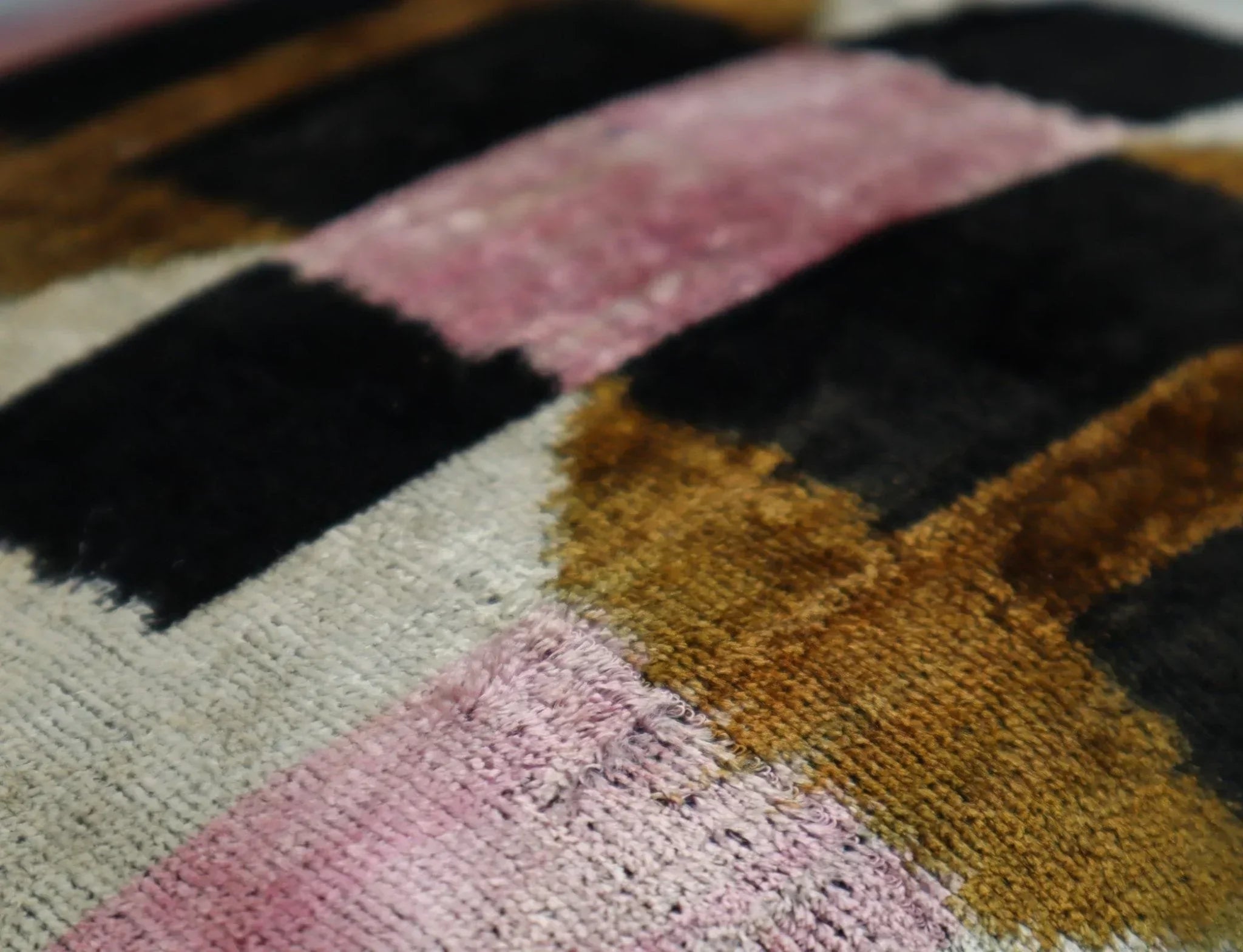 Canvello Pink Brown Handmade 16x16 Silk Velvet Pillow, Organic Veg Dyed, Down/Feather Filled Canvello