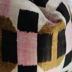 Canvello Pink Brown Handmade 16x16 Silk Velvet Pillow, Organic Veg Dyed, Down/Feather Filled Canvello