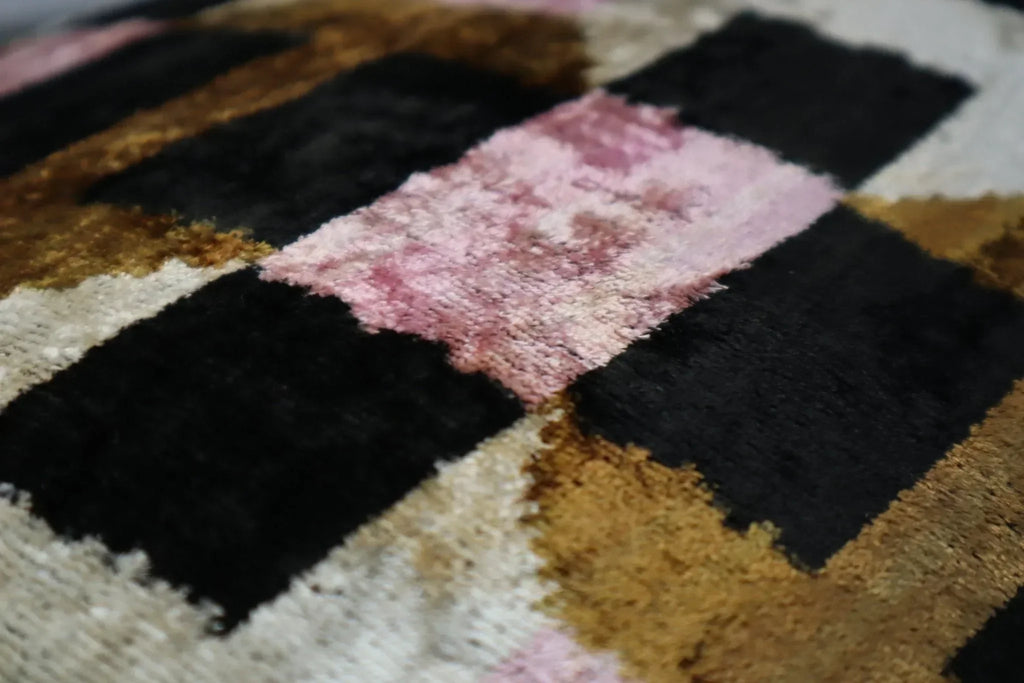Canvello Pink Brown Handmade Silk Velvet Pillow, Organic Veg Dyed, Down/Feather Filled, 16"x12", 16"x24" Canvello