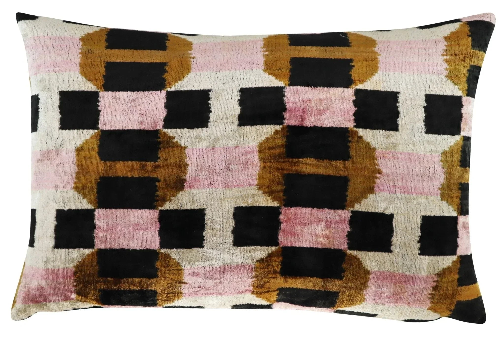 Canvello Pink Brown Handmade Silk Velvet Pillow, Organic Veg Dyed, Down/Feather Filled, 16"x12", 16"x24" Canvello