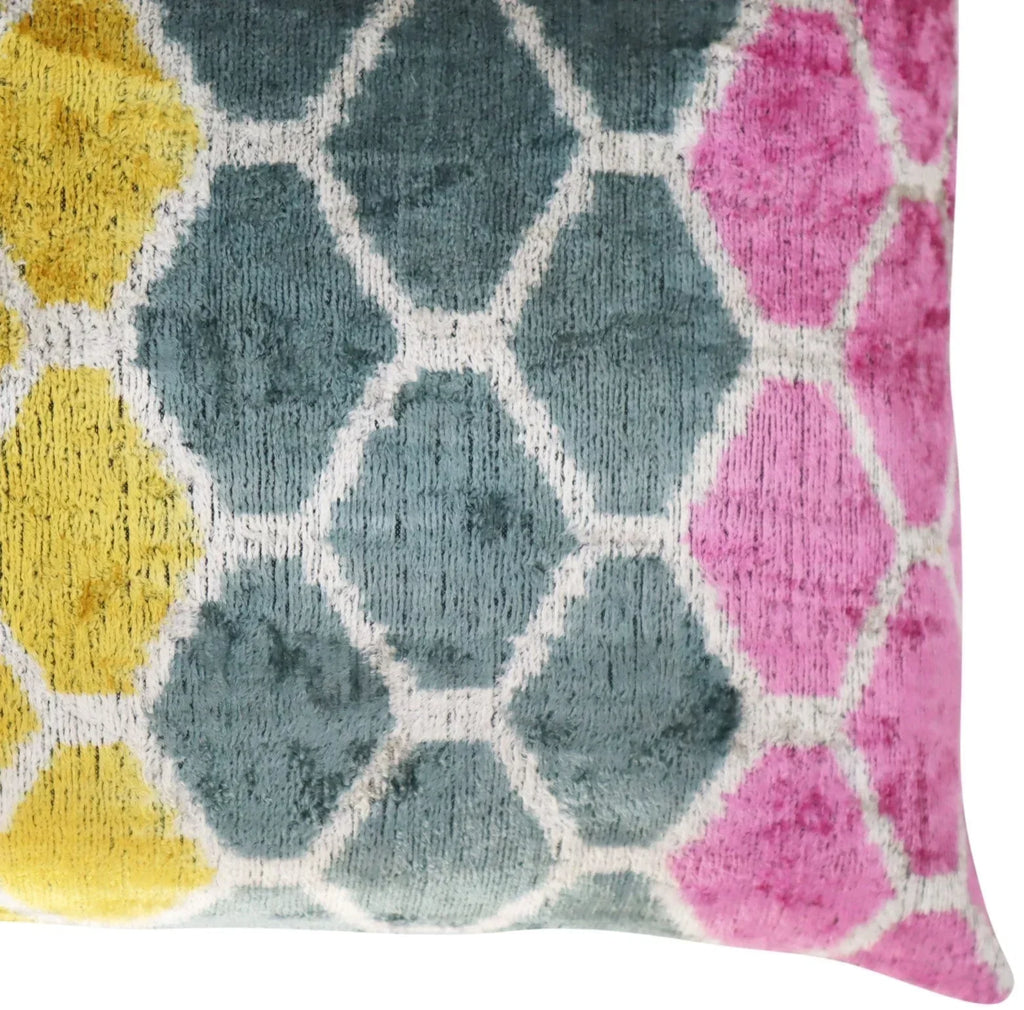 Canvello Pink Gold Gray Hexagon Pillows For Couch - 16x24 in Canvello
