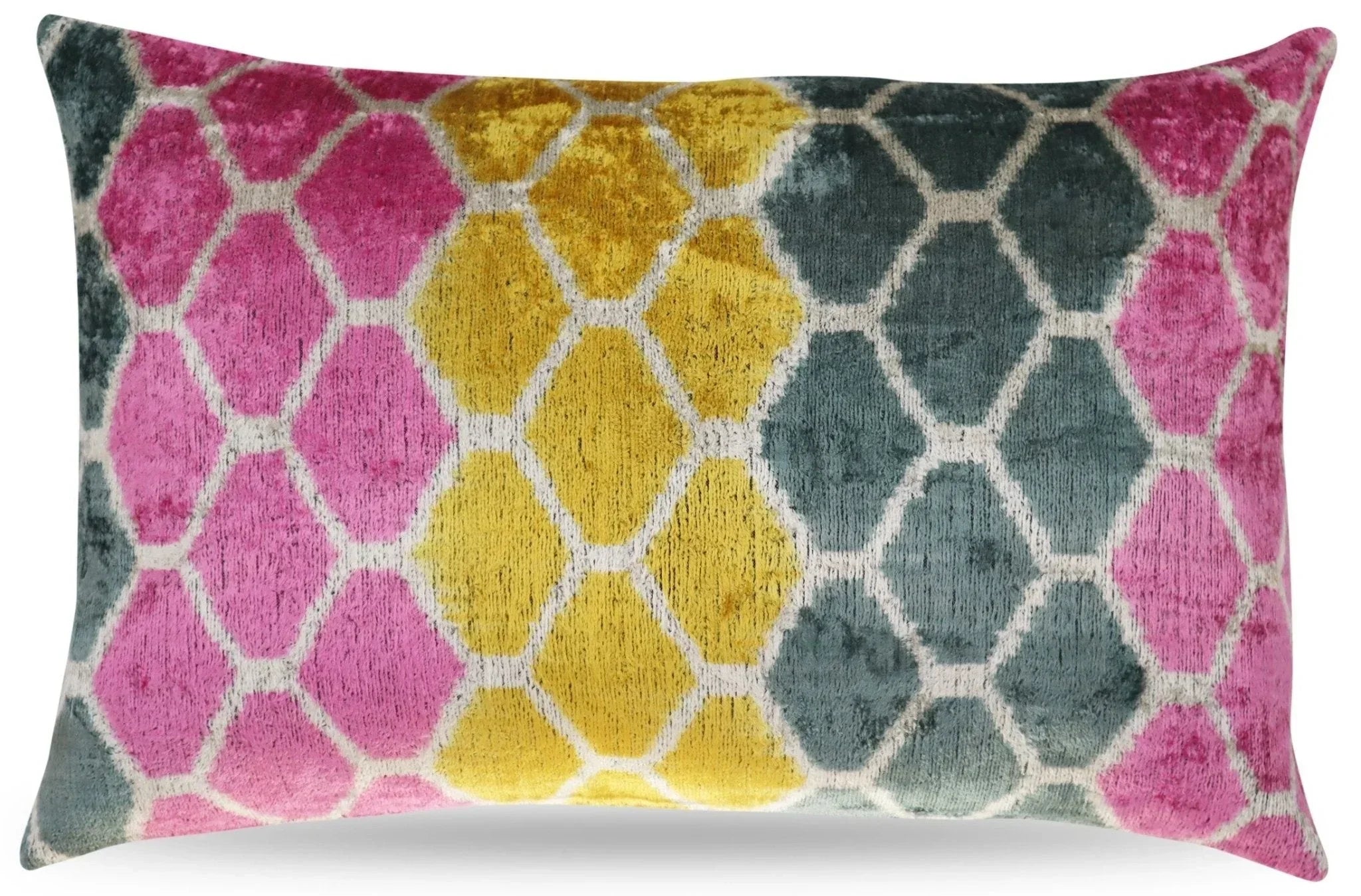 Canvello Pink Gold Gray Hexagon Pillows For Couch - 16x24 in Canvello