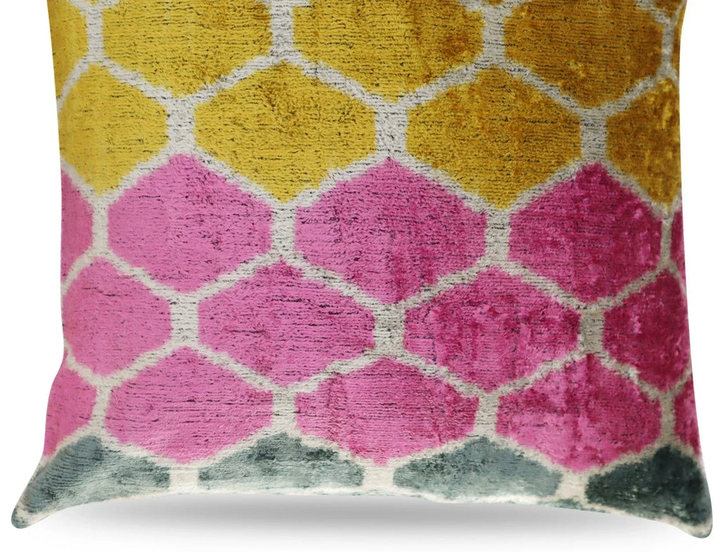 Canvello Pink Gold Gray Pillows with Luxury Decorative Cover - 16x16 in, lifestyle image - House Of Avana