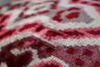 Canvello Pink Gray Handmade 16x24 Silk Velvet Pillow, Organic Veg Dyed, Down/feather Filled, close-up view - House Of Avana