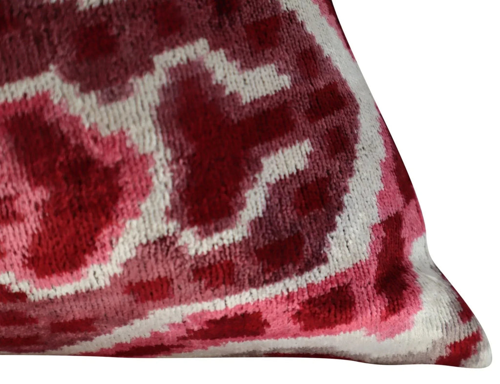 Canvello Pink Gray Handmade 16x24 Silk Velvet Pillow, Organic Veg Dyed, Down/feather Filled, texture detail - House Of Avana