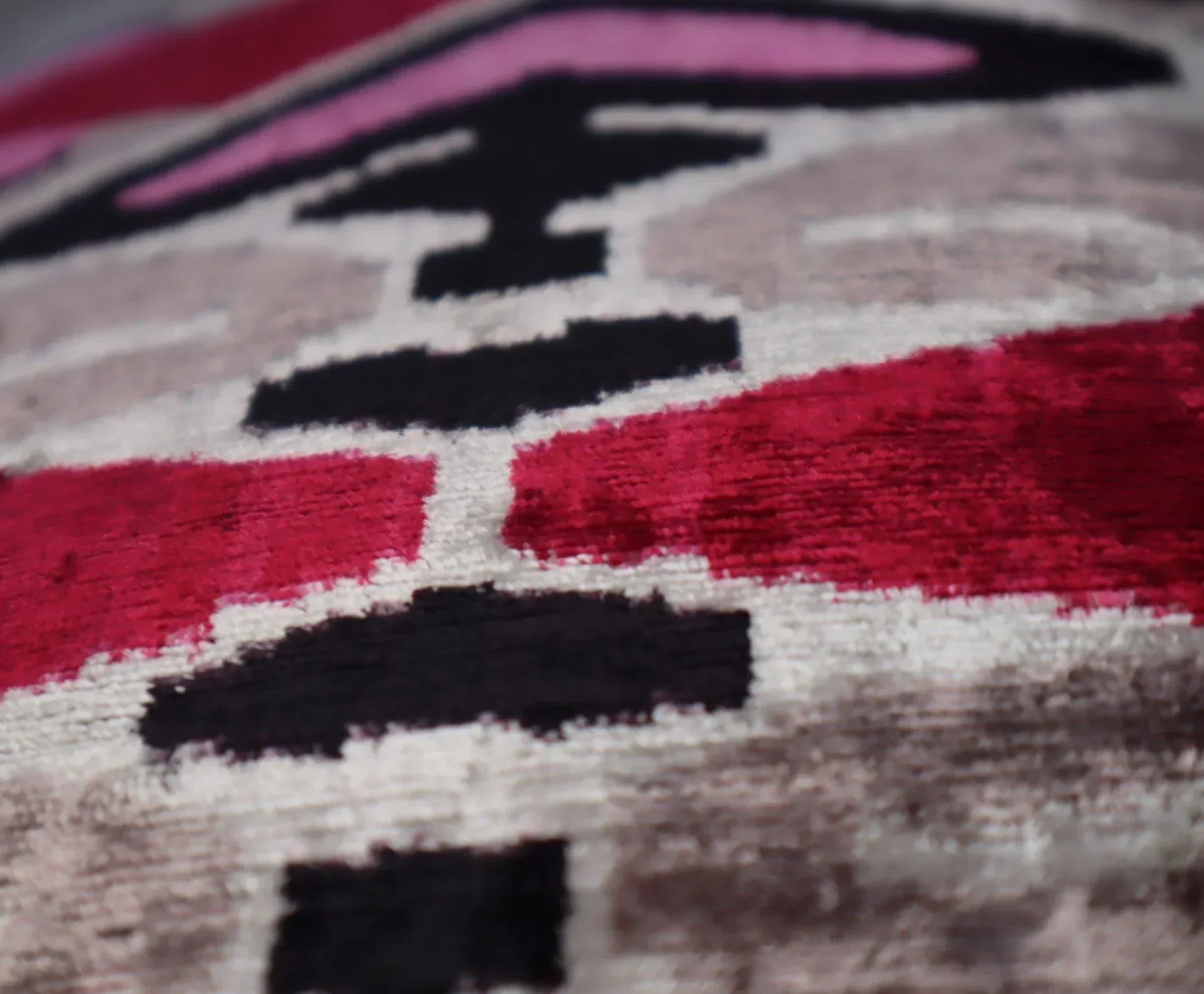 Canvello Pink Gray Handmade 16x24 Silk Velvet Pillow, Organic Veg Dyed, Down/Feather Filled Canvello