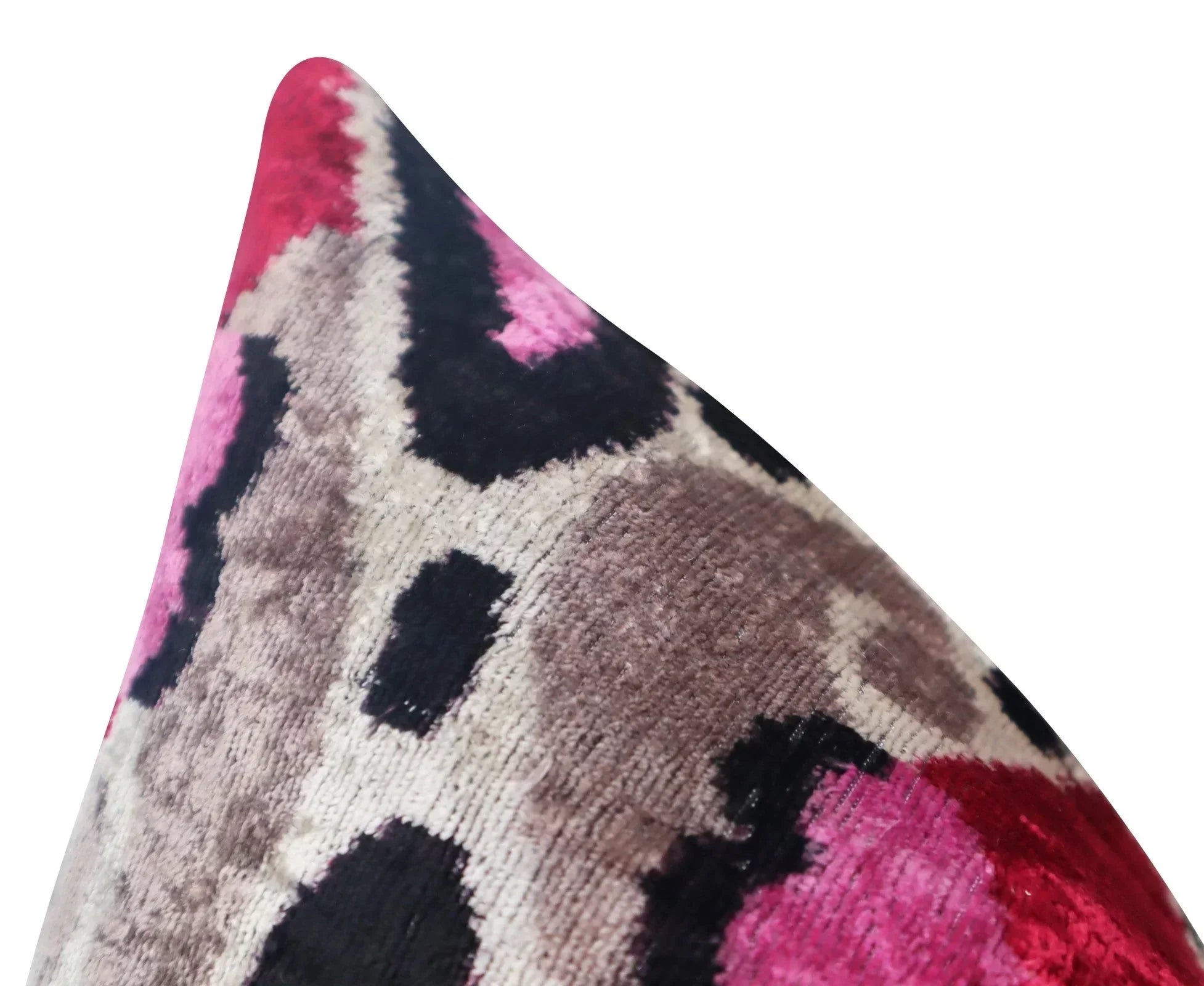 Canvello Pink Gray Handmade 16x24 Silk Velvet Pillow, Organic Veg Dyed, Down/Feather Filled Canvello