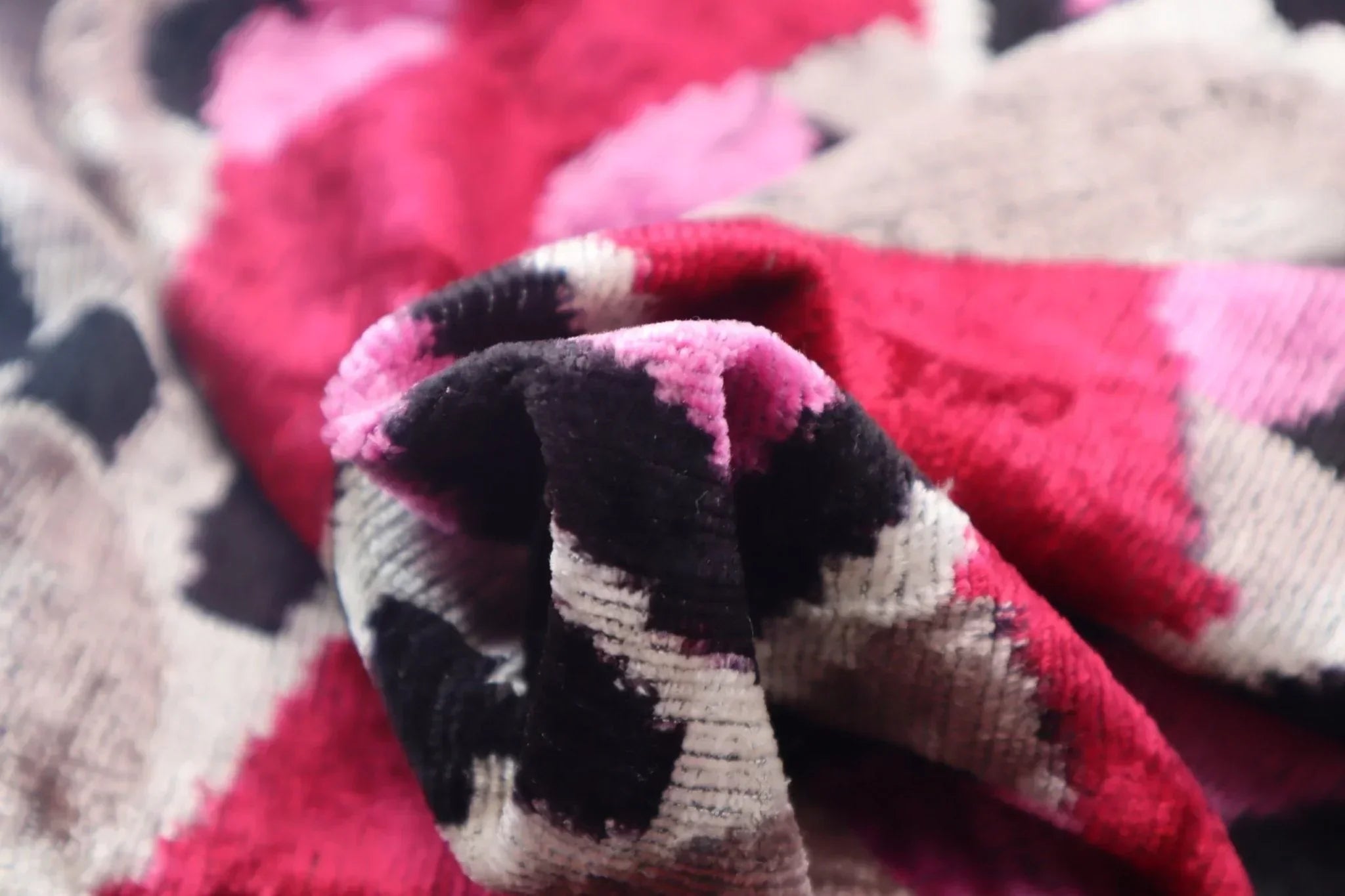 Canvello Pink Gray Handmade 16x24 Silk Velvet Pillow, Organic Veg Dyed, Down/Feather Filled Canvello
