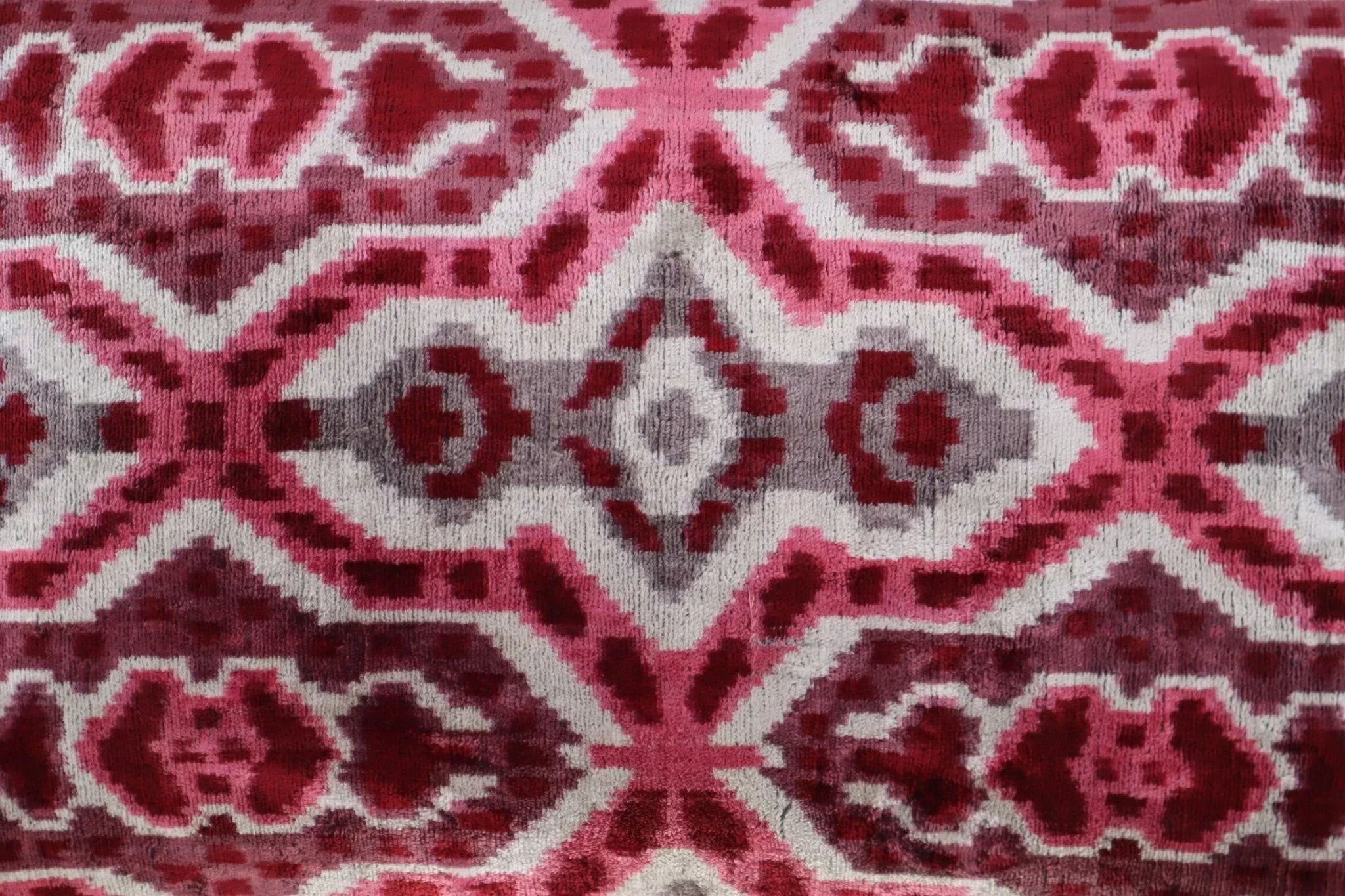 Canvello Pink Gray Handmade 16x24 Silk Velvet Pillow, Organic Veg Dyed, Down/feather Filled, back view - House Of Avana