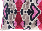 Canvello Pink Gray Handmade 16x24 Silk Velvet Pillow, Organic Veg Dyed, Down/Feather Filled Canvello