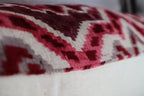 Canvello Pink Gray Handmade 16x24 Silk Velvet Pillow, Organic Veg Dyed, Down/feather Filled, angled view - House Of Avana