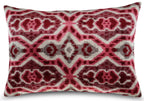 Canvello Pink Gray Handmade 16x24 Silk Velvet Pillow, Organic Veg Dyed, Down/feather Filled, front view - House Of Avana