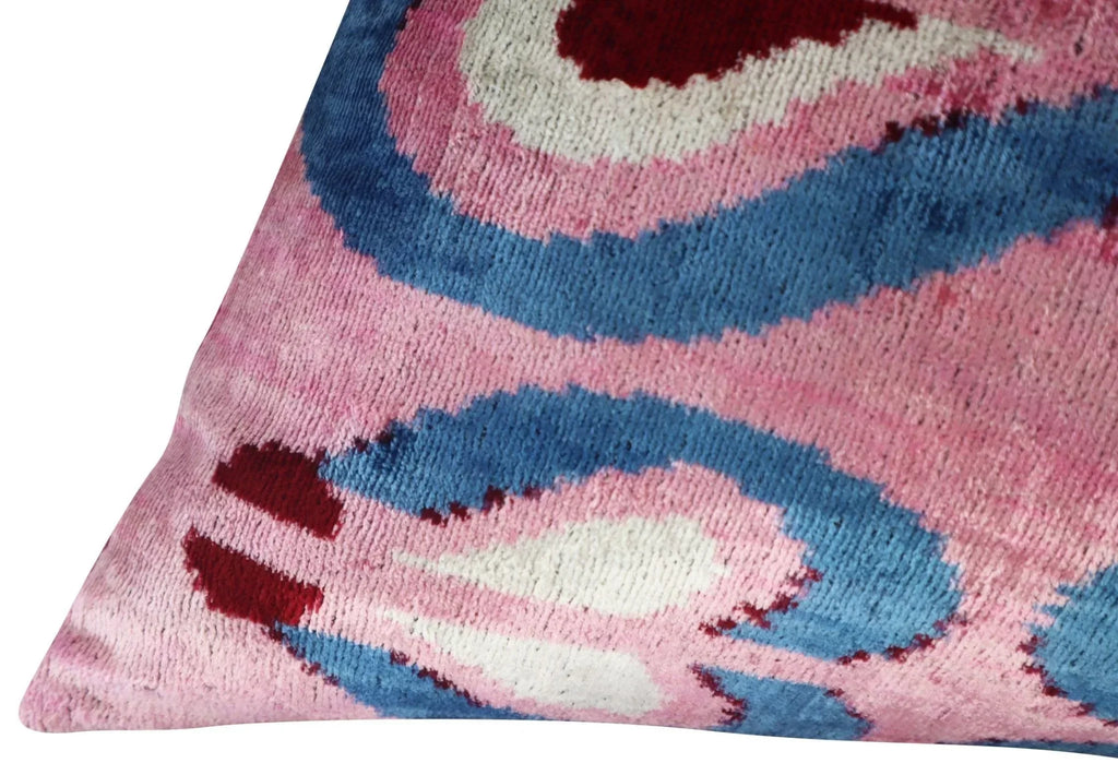 Canvello Pink Handmade 16x24 Silk Velvet Pillow, Organic Veg Dyed, Down/Feather Filled Canvello