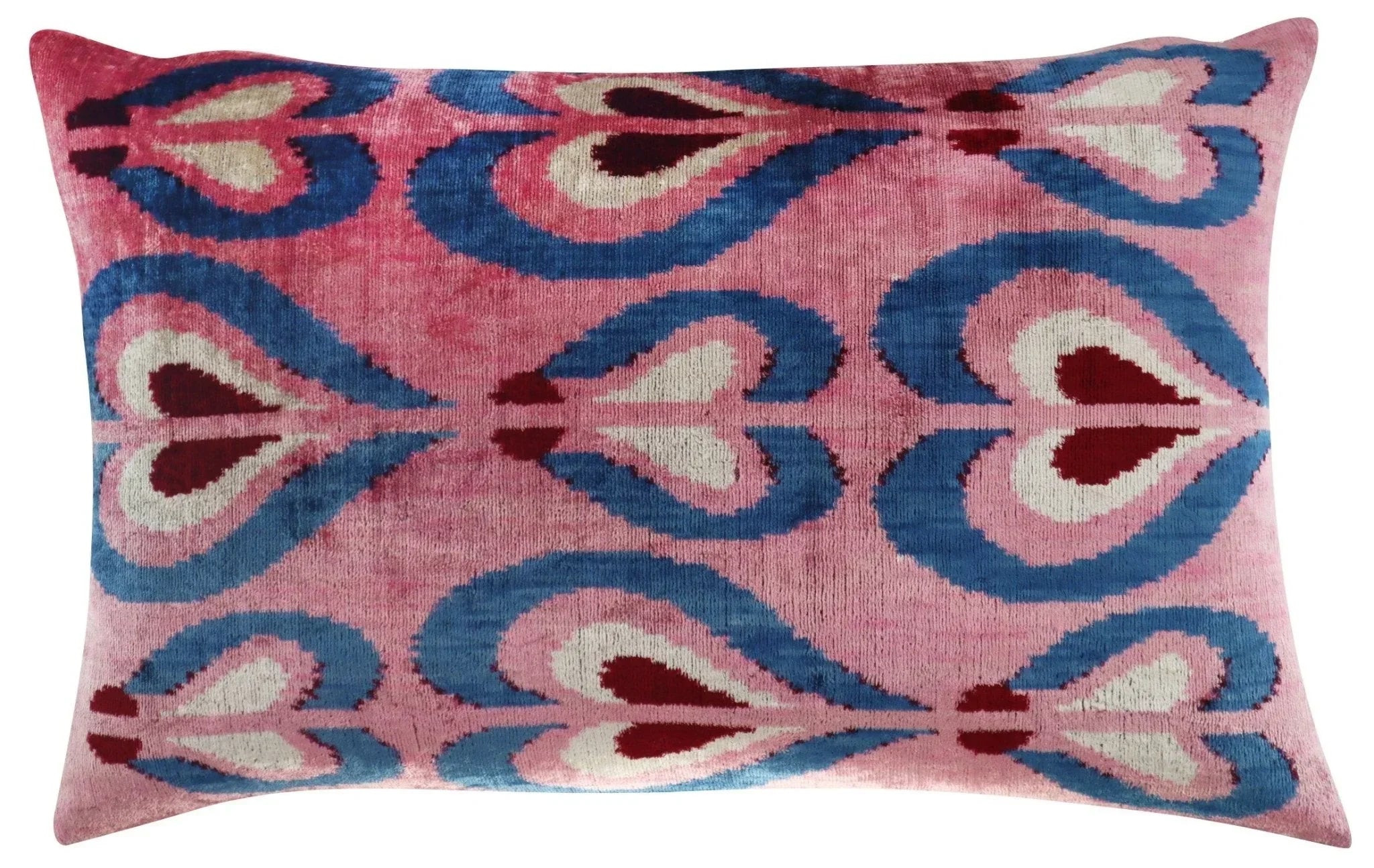 Canvello Pink Handmade 16x24 Silk Velvet Pillow, Organic Veg Dyed, Down/Feather Filled Canvello