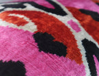 Canvello Pink Orange Handmade 16x24 Silk Velvet Pillow, Organic Veg Dyed, Down/Feather Filled Canvello