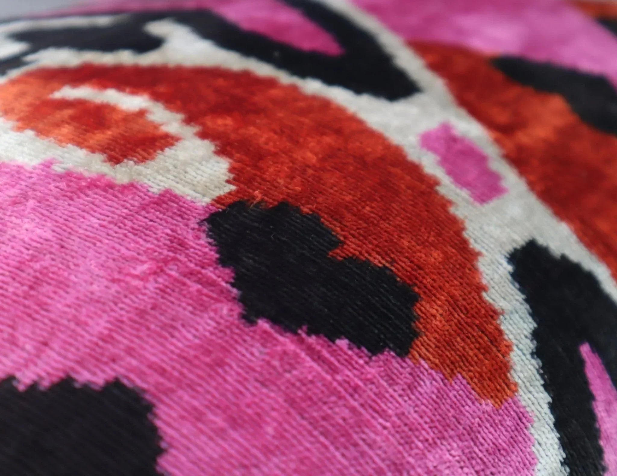 Canvello Pink Orange Handmade 16x24 Silk Velvet Pillow, Organic Veg Dyed, Down/Feather Filled Canvello