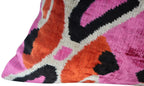 Canvello Pink Orange Handmade 16x24 Silk Velvet Pillow, Organic Veg Dyed, Down/Feather Filled Canvello