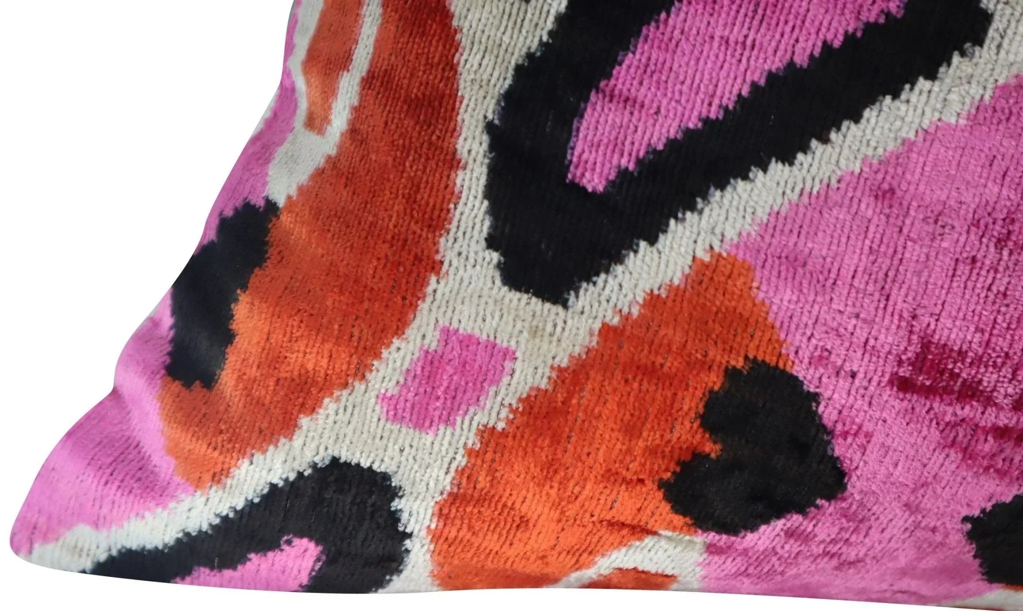 Canvello Pink Orange Handmade 16x24 Silk Velvet Pillow, Organic Veg Dyed, Down/Feather Filled Canvello