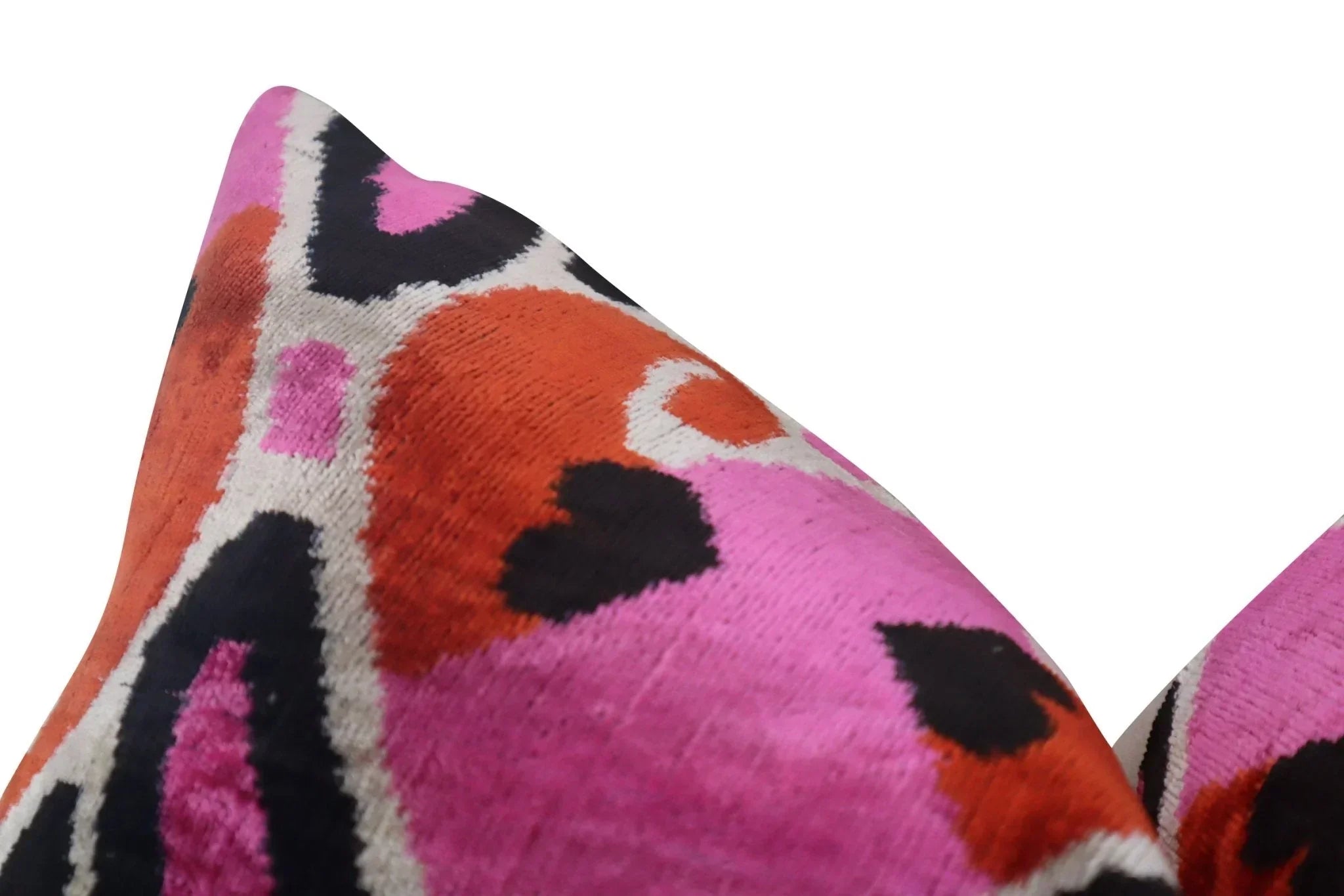 Canvello Pink Orange Handmade 16x24 Silk Velvet Pillow, Organic Veg Dyed, Down/Feather Filled Canvello