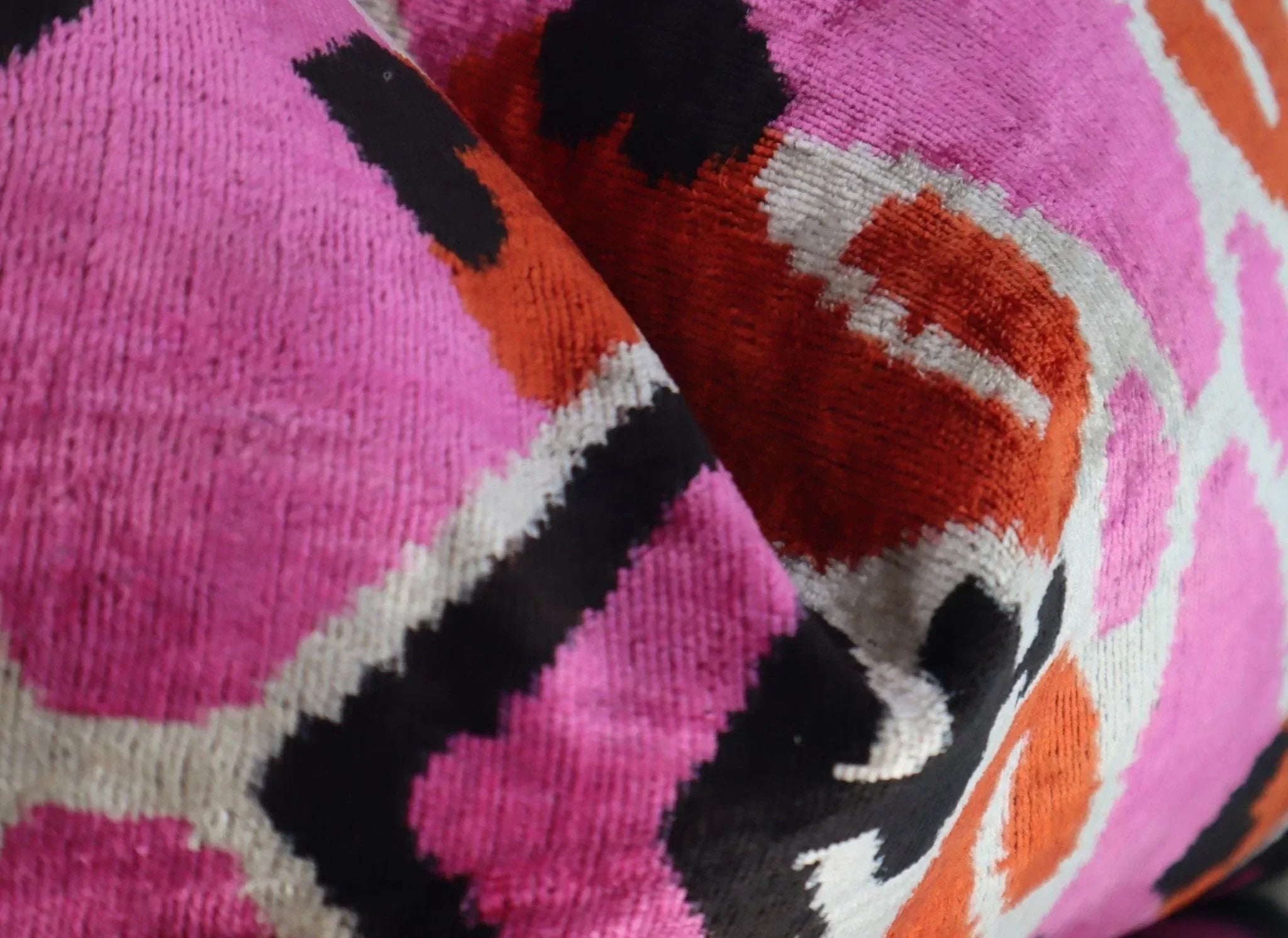 Canvello Pink Orange Handmade 16x24 Silk Velvet Pillow, Organic Veg Dyed, Down/Feather Filled Canvello