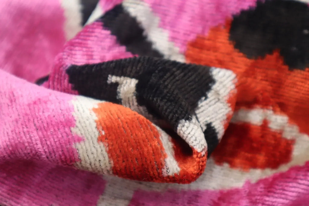 Canvello Pink Orange Handmade 16x24 Silk Velvet Pillow, Organic Veg Dyed, Down/Feather Filled Canvello