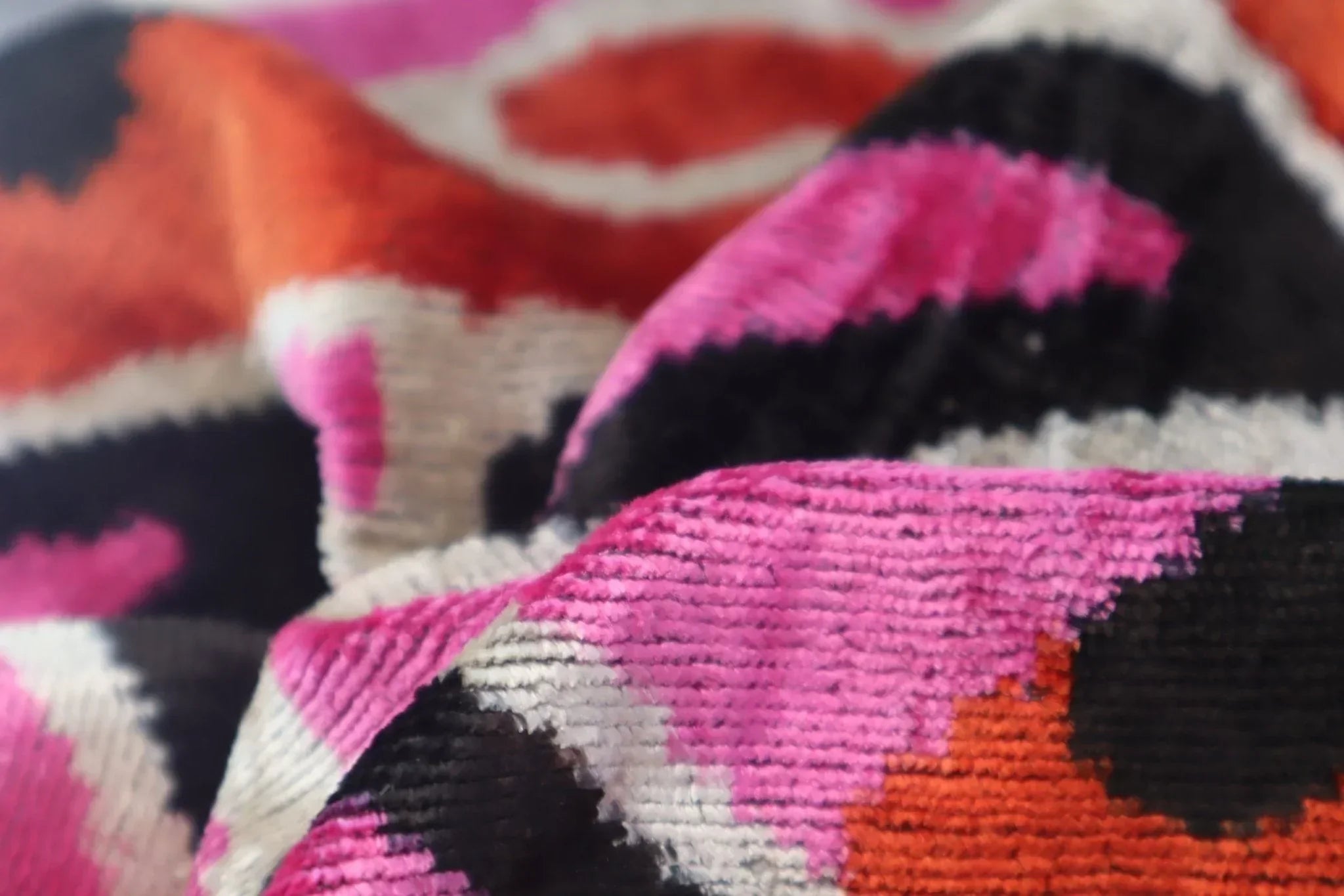 Canvello Pink Orange Handmade 16x24 Silk Velvet Pillow, Organic Veg Dyed, Down/Feather Filled Canvello