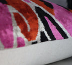 Canvello Pink Orange Handmade 16x24 Silk Velvet Pillow, Organic Veg Dyed, Down/Feather Filled Canvello