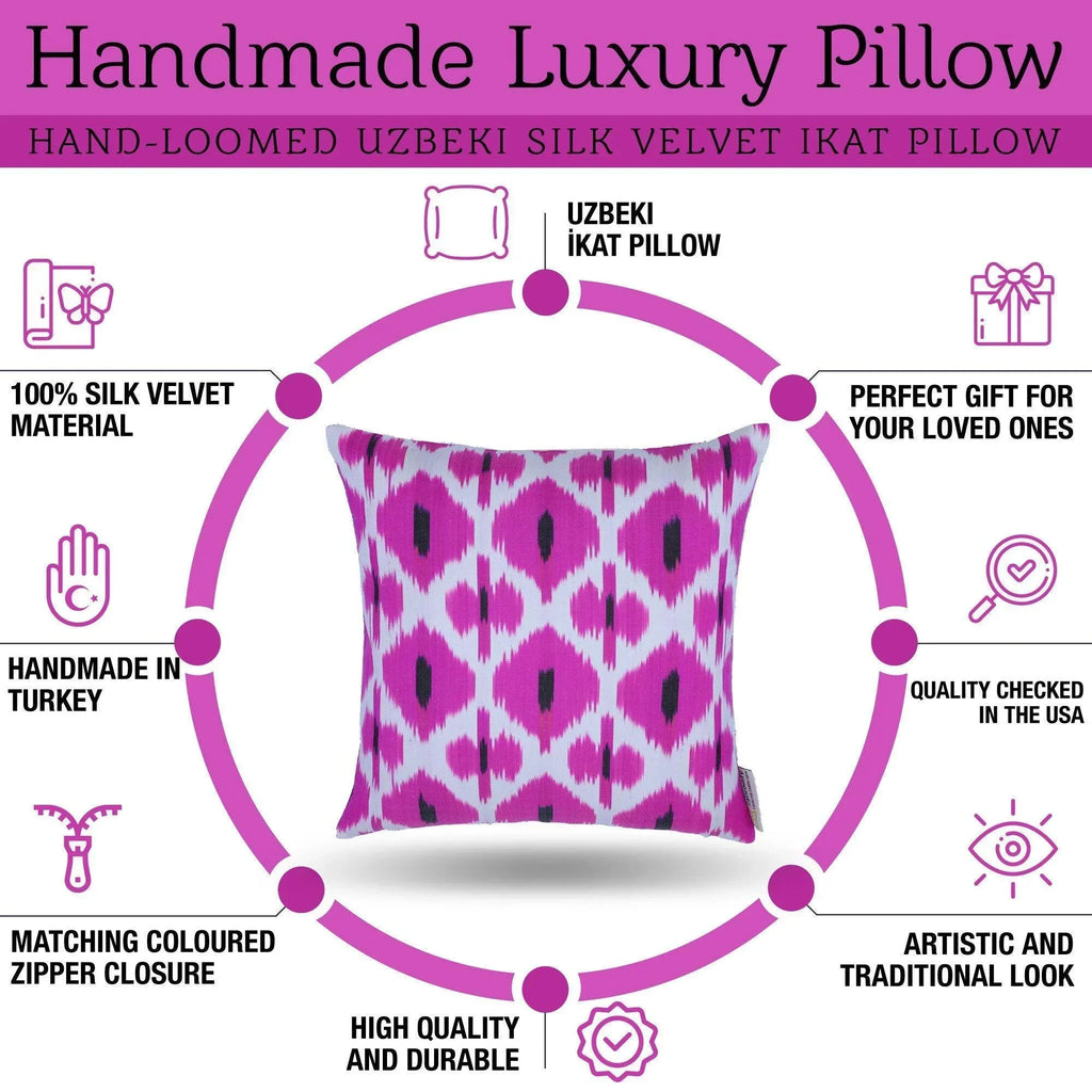 Canvello Pure Silk Dark Pink Throw Pillows - 16x16 inch Canvello