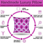Canvello Pure Silk Dark Pink Throw Pillows - 16x16 inch Canvello