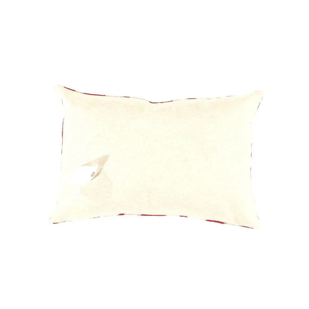 Canvello Red White Designer Ikat Velvet Throw Pillow - 16" X 24" Canvello