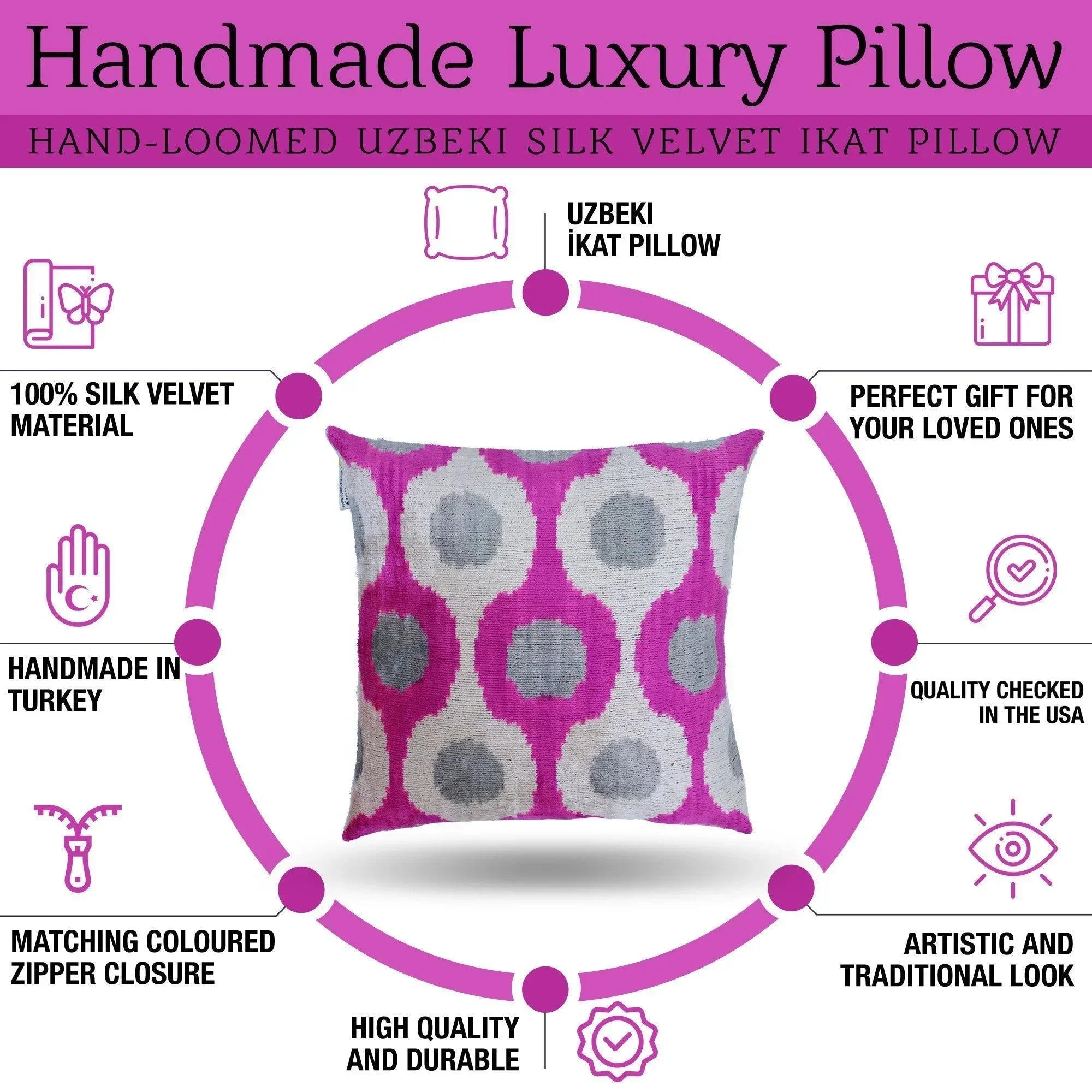 Canvello Silk Velvet Dark Pink Throw Pillows - 16"x16" Canvello