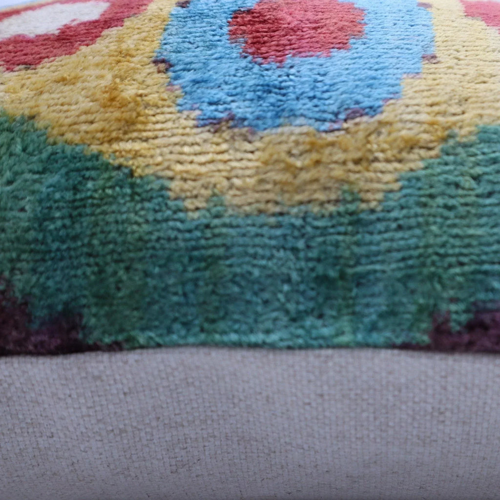 Canvello Silk Velvet Gold Blue Red Pillows - 16x16 in Canvello