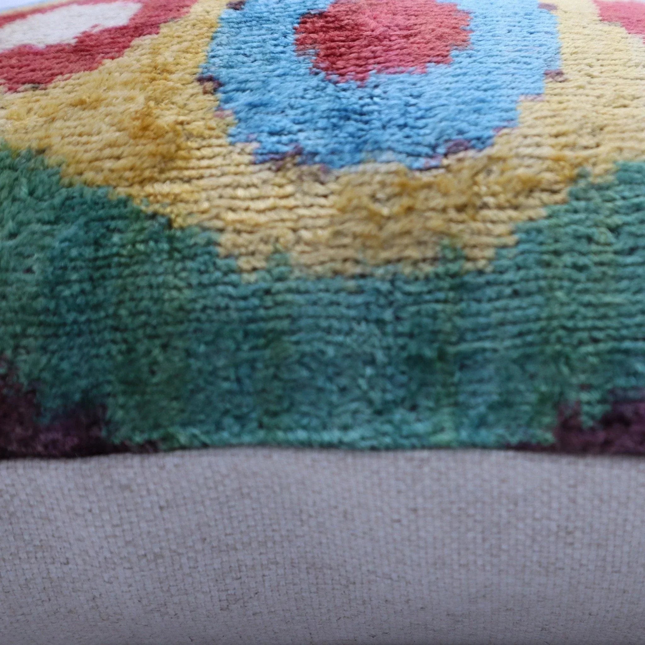 Canvello Silk Velvet Gold Blue Red Pillows - 16x16 in Canvello