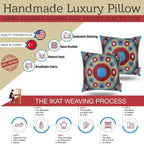 Canvello Silk Velvet Gold Blue Red Pillows - 16x16 in Canvello