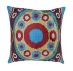 Canvello Silk Velvet Gold Blue Red Pillows - 16x16 in Canvello