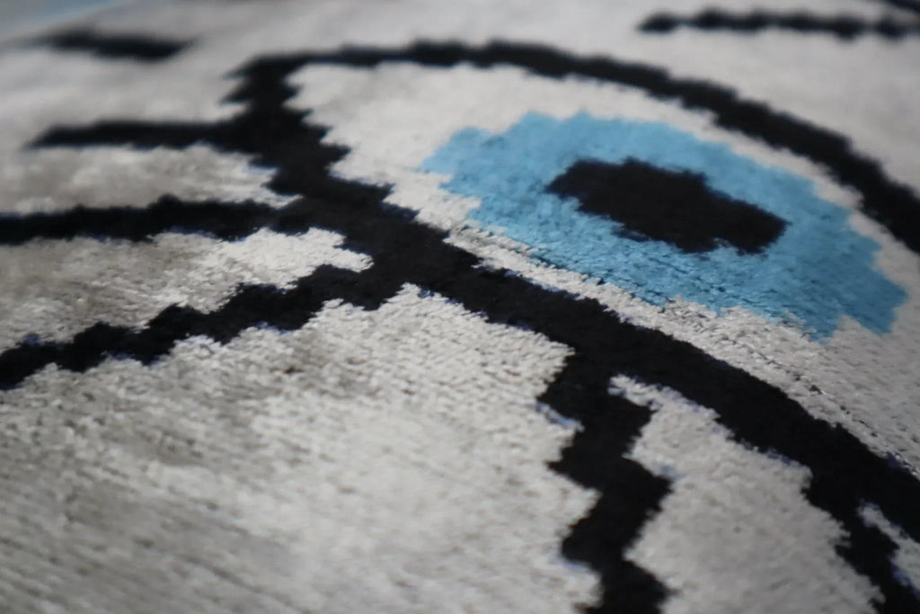 Canvello Silver Black Blue Vegetable Dyed Handmade Turkish Silk Velvet Pillow - A Work of Art Canvello
