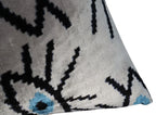 Canvello Silver Black Blue Vegetable Dyed Handmade Turkish Silk Velvet Pillow - A Work of Art Canvello