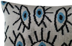 Canvello Silver Black Blue Vegetable Dyed Handmade Turkish Silk Velvet Pillow - A Work of Art Canvello