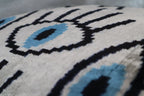 Canvello Silver Black Blue Vegetable Dyed Handmade Turkish Silk Velvet Pillow - A Work of Art Canvello