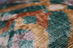 Canvello Teal Beige Brown Vegetable Dyed Handmade Turkish Silk Velvet Pillow - a Work of Art, close-up view - House Of Avana