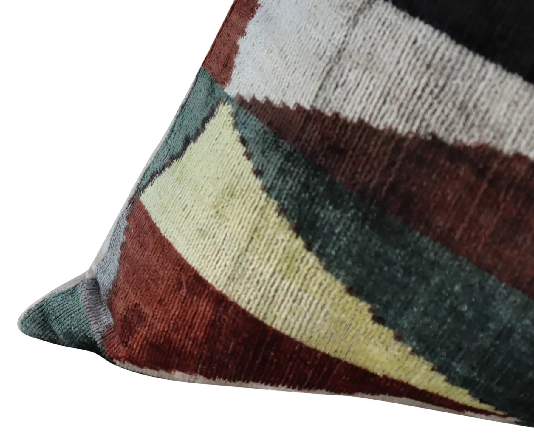 Canvello Teal Beige Brown Vegetable Dyed Handmade Turkish Silk Velvet Pillow - A Work of Art Canvello