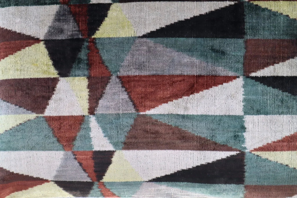 Canvello Teal Beige Brown Vegetable Dyed Handmade Turkish Silk Velvet Pillow - A Work of Art Canvello