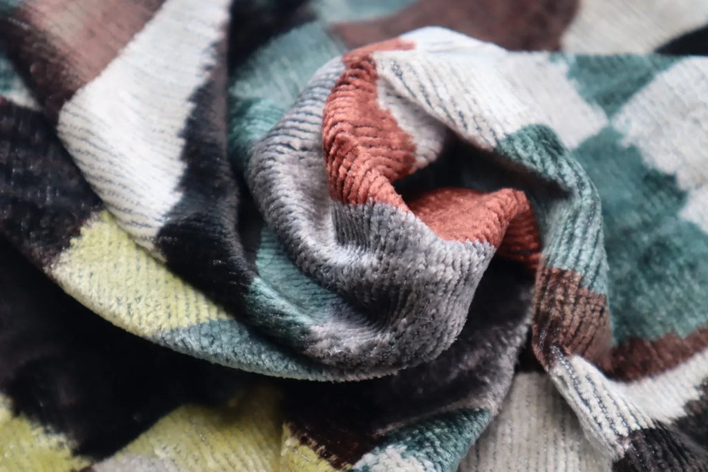 Canvello Teal Beige Brown Vegetable Dyed Handmade Turkish Silk Velvet Pillow - A Work of Art Canvello
