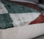 Canvello Teal Beige Brown Vegetable Dyed Handmade Turkish Silk Velvet Pillow - A Work of Art Canvello