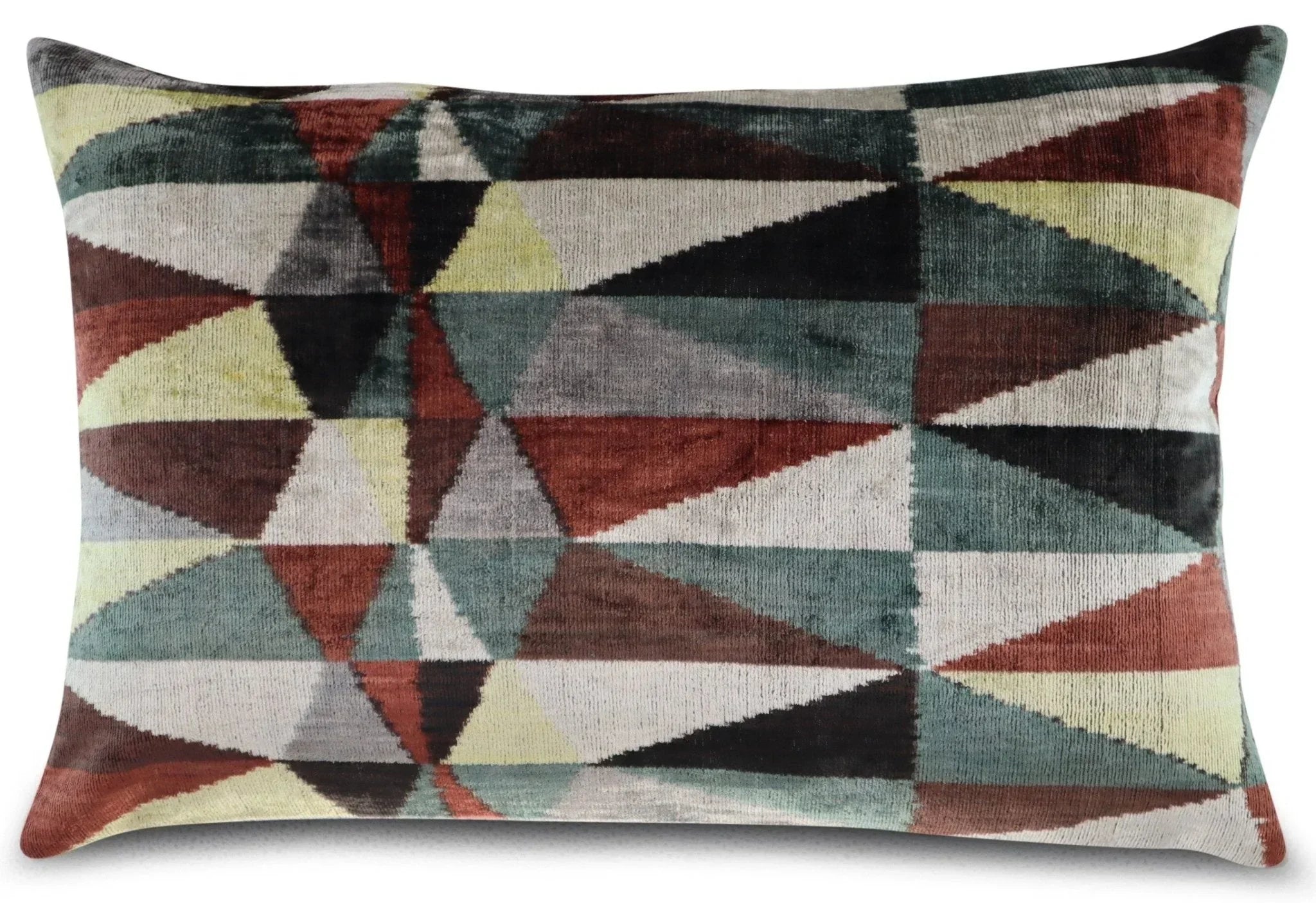 Canvello Teal Beige Brown Vegetable Dyed Handmade Turkish Silk Velvet Pillow - A Work of Art Canvello