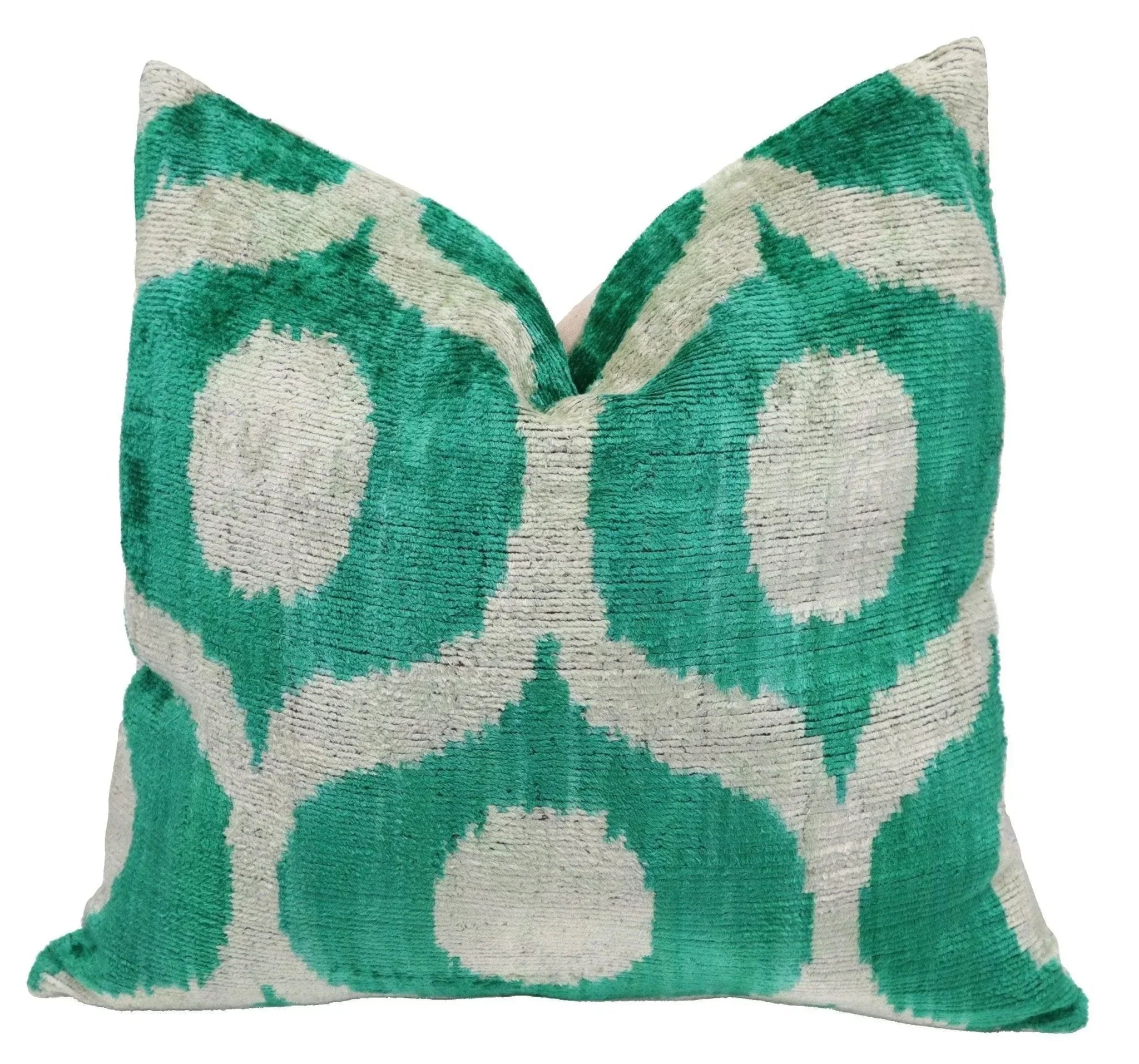 Canvello Throw Luxury Velvet Green Pillow | 16 x 16 in (40 x 40 cm) Canvello
