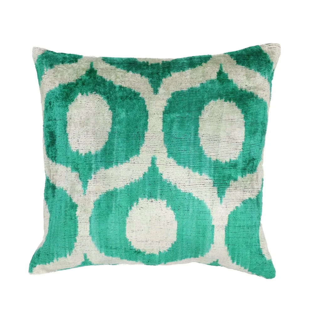Canvello Throw Luxury Velvet Green Pillow | 16 x 16 in (40 x 40 cm) Canvello
