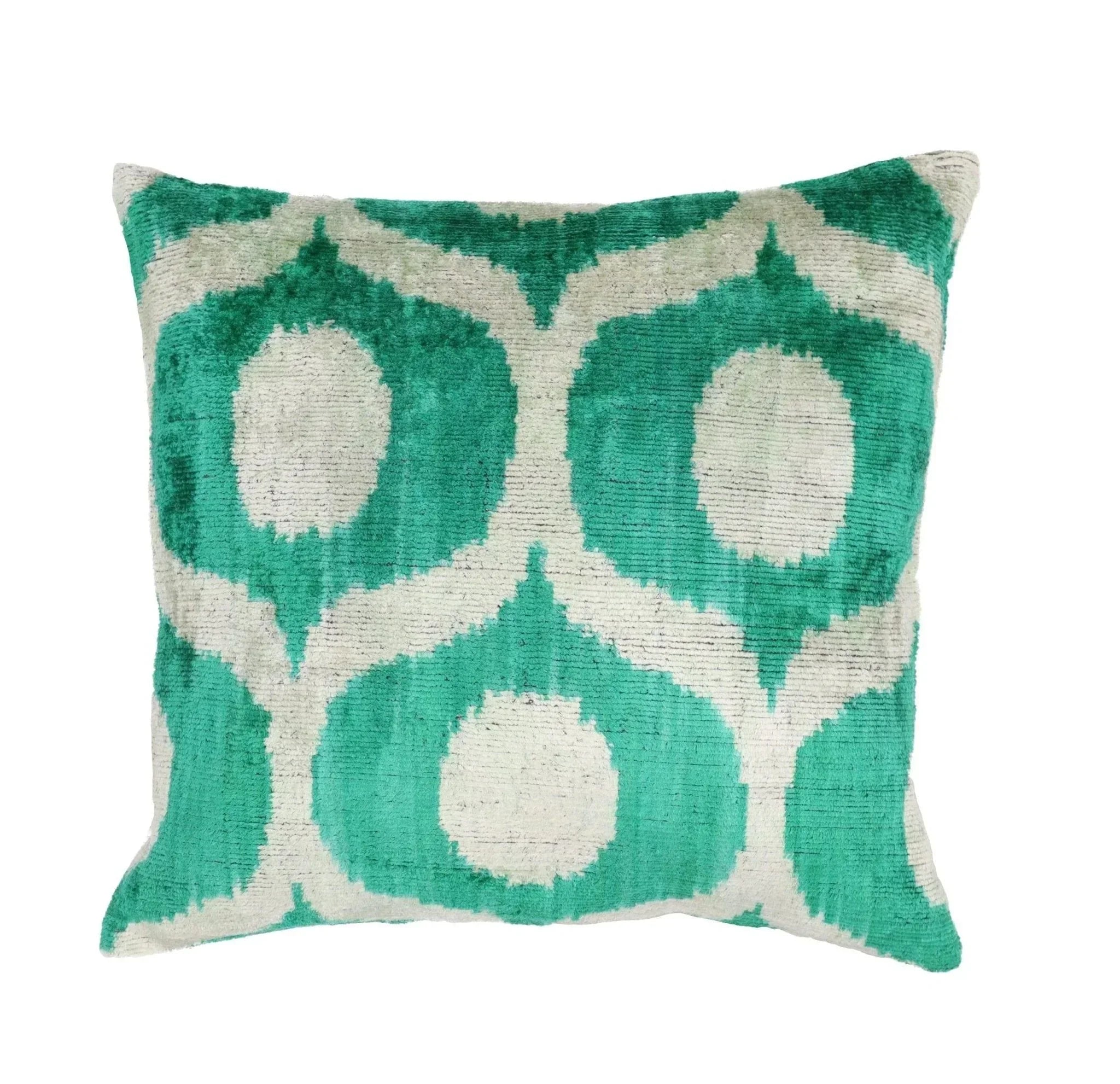Canvello Throw Luxury Velvet Green Pillow | 16 x 16 in (40 x 40 cm) Canvello