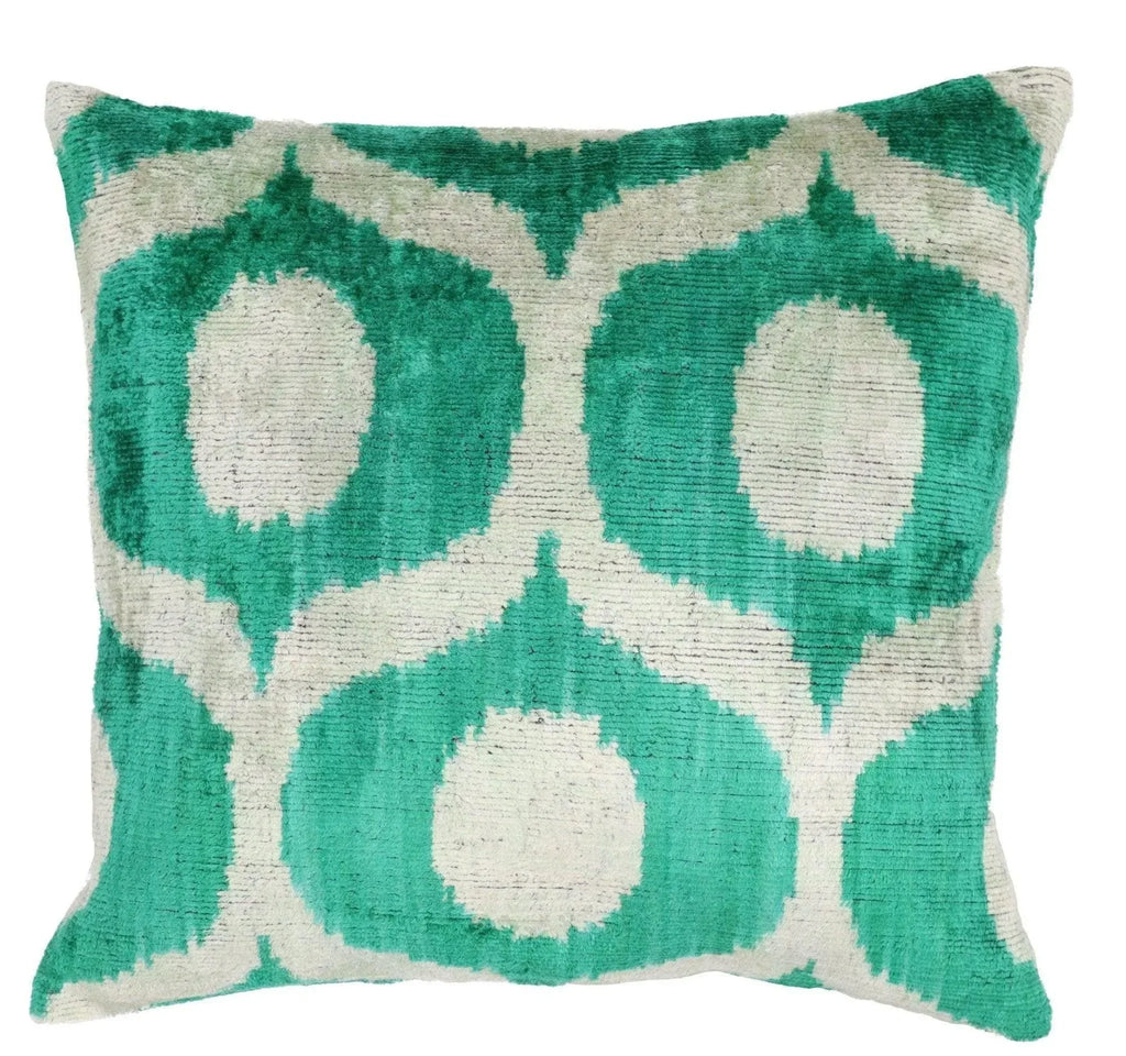 Canvello Throw Luxury Velvet Green Pillow | 16 x 16 in (40 x 40 cm) Canvello